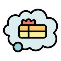 Idea of gift box icon vector flat