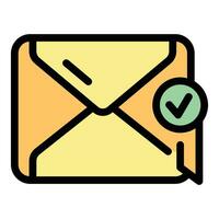 negocio correo icono vector plano