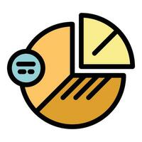 Pie chart data icon vector flat