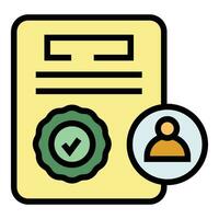 Medical certificate icon vector flat