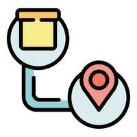 Parcel delivery route icon vector flat