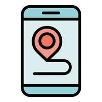 Phone parcel tracking icon vector flat