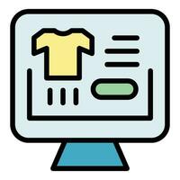 Online shopping icon vector flat