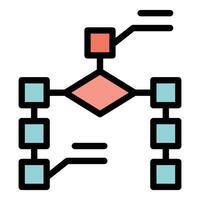 programación esquema icono vector plano