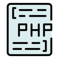 php código icono vector plano