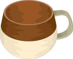 Artistic style drawn cup of milk coffee vector illustration