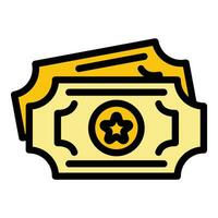 Ticket program icon vector flat