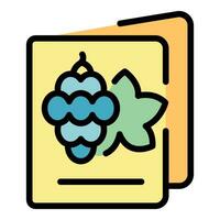 Wine menu icon vector flat