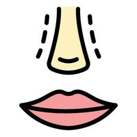 Cosmetic rhinoplasty icon vector flat