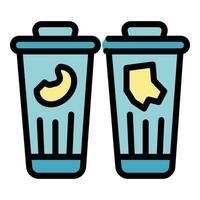 Garbage container icon vector flat