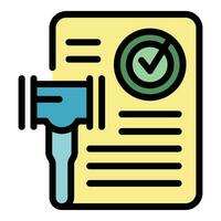 Judge document icon vector flat