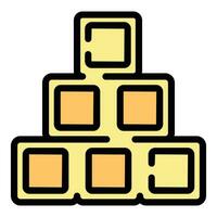 Pile cubes icon vector flat