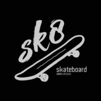 Skateboard Illustration typography for t shirt, poster, logo, sticker, or apparel merchandise vector