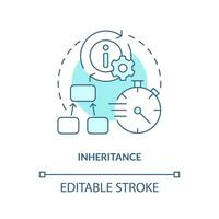Inheritance turquoise concept icon. Object-oriented programming principle abstract idea thin line illustration. Isolated outline drawing. Editable stroke vector