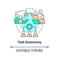 Task autonomy concept icon. Incentives for team. Project planning benefit abstract idea thin line illustration. Isolated outline drawing. Editable stroke vector