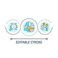 Financial growth loop concept icon. Find potential customers. Regional segmentation. Increase income abstract idea thin line illustration. Isolated outline drawing. Editable stroke vector