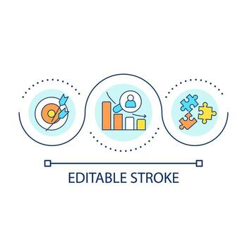 Poor strategy loop concept icon. Planning failure. Management problem. Statistic decrease abstract idea thin line illustration. Isolated outline drawing. Editable stroke vector