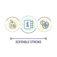 Reasonable price growth loop concept icon. Financial analysis. Commercial information. Business abstract idea thin line illustration. Isolated outline drawing. Editable stroke vector