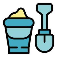 Kid sand bucket icon vector flat