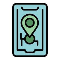 Smartphone store location icon vector flat