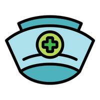 Nurse cap icon vector flat