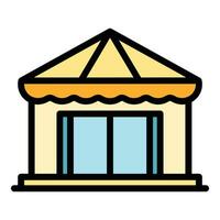 Bungalow house icon vector flat