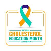 September is National Cholesterol Education Month background template. Holiday concept. background, banner, placard, card, and poster design template with text inscription and standard color. vector. vector