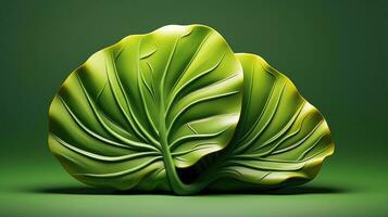 3d mockup leaf of tree and plant. Ecology, bio and natural products concept, Close up view of leaves composition, minimal style, Generative AI illustration photo
