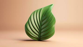 3d mockup leaf of tree and plant. Ecology, bio and natural products concept, Close up view of leaves composition, minimal style, Generative AI illustration photo