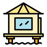 Holiday bungalow icon vector flat