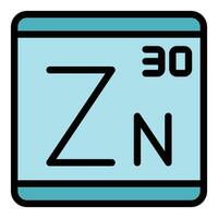 zinc elemento icono vector plano