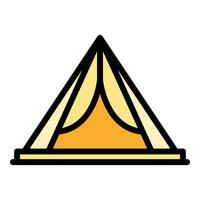 Tent bungalow icon vector flat