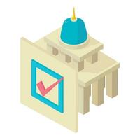 Democracy concept icon isometric vector. Capitol and document with check mark vector