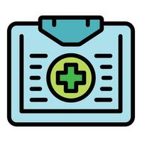 Portable first aid kit icon vector flat