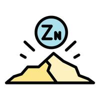 zinc mineral icono vector plano