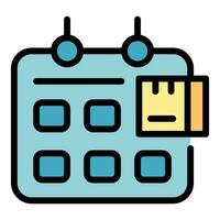 Parcel calendar icon vector flat