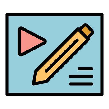 escribir tutorial icono vector plano