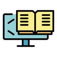 Digital book icon vector flat