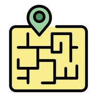 Parcel map icon vector flat