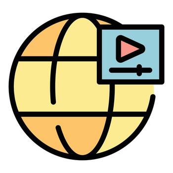 global tutorial icono vector plano