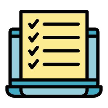 tutorial Lista de Verificación icono vector plano