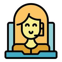 Video call icon vector flat