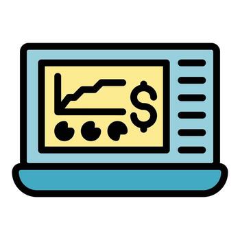 Finanzas tutorial icono vector plano