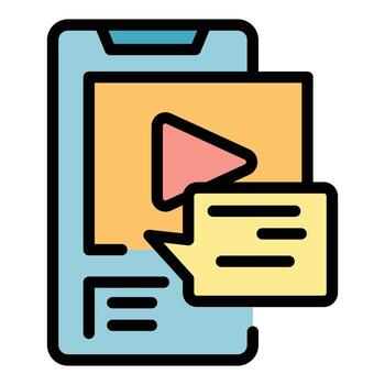 teléfono inteligente tutorial icono vector plano