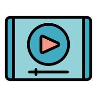 Video tablet icon vector flat