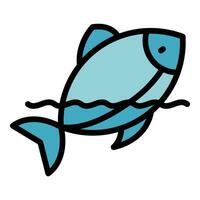 Eco fishing icon vector flat