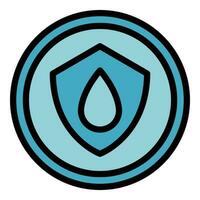 Secured water drop icon vector flat