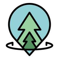 Eco forest location icon vector flat