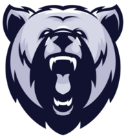 Colorful Gray Bear Animal Beast Head Sport Logo png