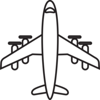 Airplane Icon Adventure Object Vintage Line Art png